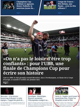Prima pagina di Le Figaro Sport