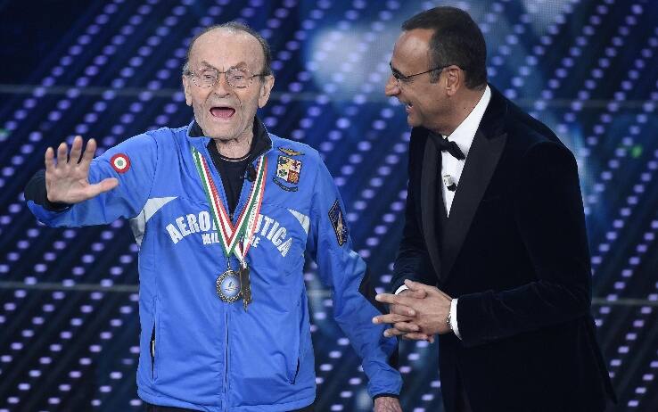 Giuseppe Ottaviani a Sanremo (Ansa)