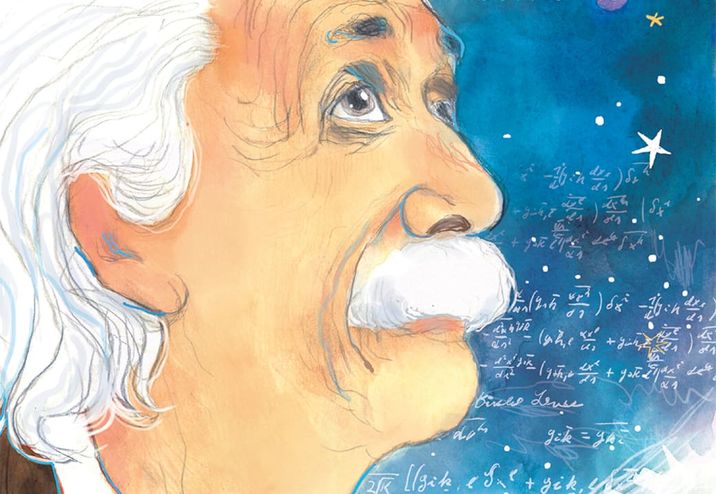 Un dettaglio della copertina di Einstein. Albert ed io.