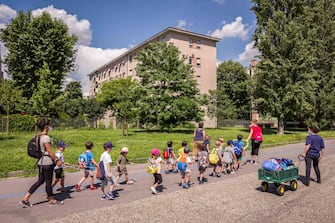 Milano. Riapertura Centro d'infanzia per bambini centro estivo Gioco Motiva nell'orto di Via Siderno Fase 3 COVID19