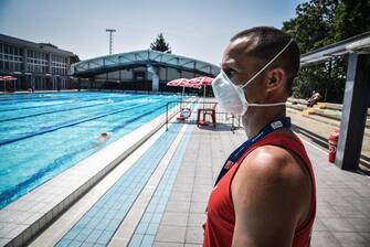 Riaperta la piscina comunale centro sportiovo Saini dopo il lockdown chiusura per l’emergenza coronavirus Covid-19
