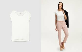 T-shirt con applicazioni gioiello