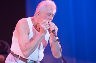 British Blues musician John Mayall performs with his band, the Bluesbreakers, during the Chicago Blues Festival at Grant Park, Chicago, Illinois, June 9, 2005. (Photo by Paul Natkin/Getty Images)