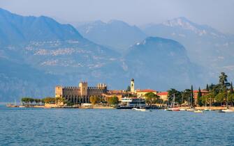 Torri del Benaco town on Lago di Garda lake in Alps mountains, Verona province, Italy