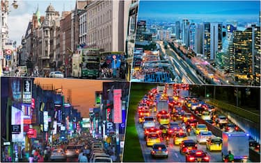 traffico in alcune città del mondo (Dublino, Città del Messico, Bengaluru, Bogota)  