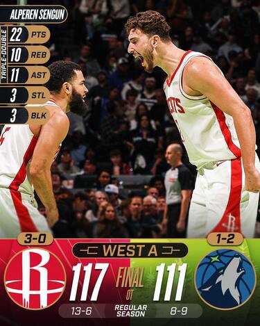 MINNESOTA TIMBERWOLVES-HOUSTON ROCKETS 111-117 OT