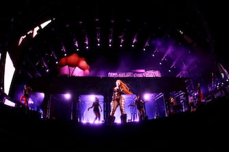 INDIO, CALIFORNIA - APRIL 13: (FOR EDITORIAL USE ONLY) Ice Spice performs at the Sahara Tent during the 2024 Coachella Valley Music and Arts Festival at Empire Polo Club on April 13, 2024 in Indio, California. (Photo by Matt Winkelmeyer/Getty Images for Coachella)