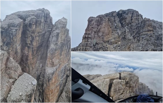 trentino crolli di roccia da cima falkner escursionisti evacuati e sentieri chiusi foto