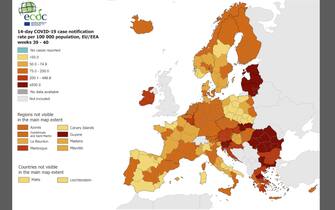La mappa dell'Ecdc