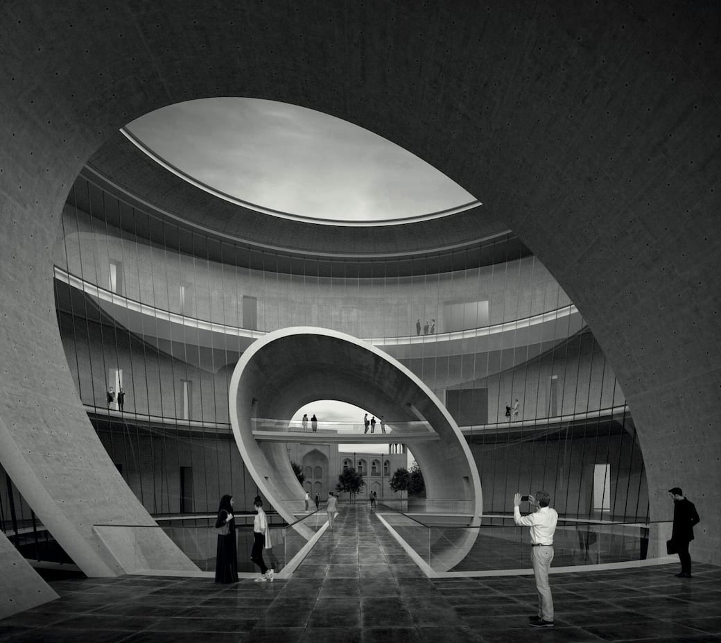 National Museum of Uzbekistan, Render by Tadao Ando Architect & Associates, Courtesy of Uzbekistan Art and Culture Development Foundation