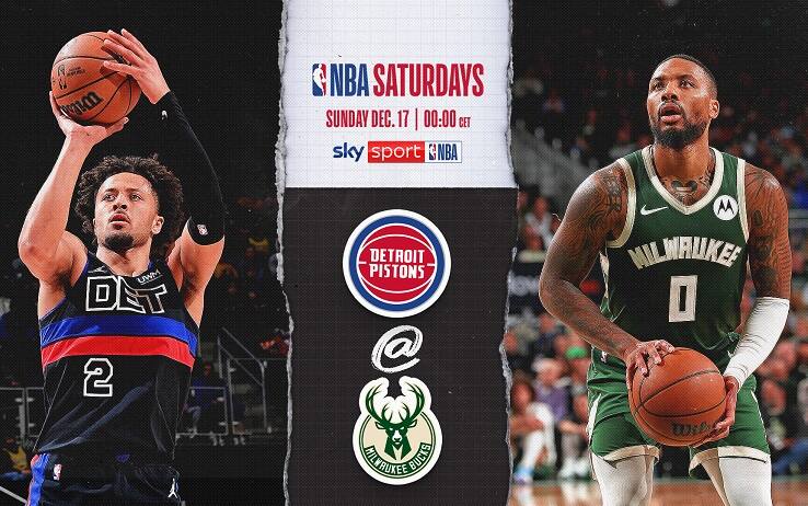 NBA Milwaukee Bucks Detroit Pistons orari e dove vedere in