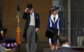 King Charles III and the Queen Consort during a Garden Party at Buckingham Palace, London, in celebration of the coronation on May 6. Picture date: Wednesday May 3, 2023. PA Photo. Photo credit should read: Yui, Credit:Yui Mok / Avalon