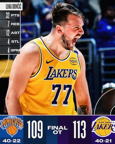 LOS ANGELES LAKERS-NEW YORK KNICKS 113-109 (OT)
