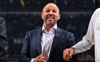 CHICAGO, IL - FEBRUARY 16: Assistant Coach, Jason Kidd smiles during the 69th NBA All-Star Game on February 16, 2020 at the United Center in Chicago, Illinois. NOTE TO USER: User expressly acknowledges and agrees that, by downloading and or using this photograph, User is consenting to the terms and conditions of the Getty Images License Agreement. Mandatory Copyright Notice: Copyright 2020 NBAE (Photo by Jesse D. Garrabrant/NBAE via Getty Images)