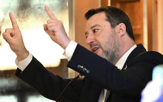Il ministro dei Trasporti Matteo Salvini al convegno "Guidare il cambiamento. Innovazione e sostenibilità per il trasporto pubblico locale del XXI secolo", Milano, 18 marzo 2024. ANSA/DANIEL DAL ZENNARO