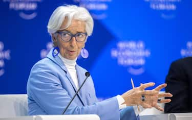 President of the European Central Bank (ECB) Christine Lagarde attends a session on the closing day of the World Economic Forum (WEF) annual meeting in Davos, on January 19, 2024. (Photo by Fabrice COFFRINI / AFP) (Photo by FABRICE COFFRINI/AFP via Getty Images)