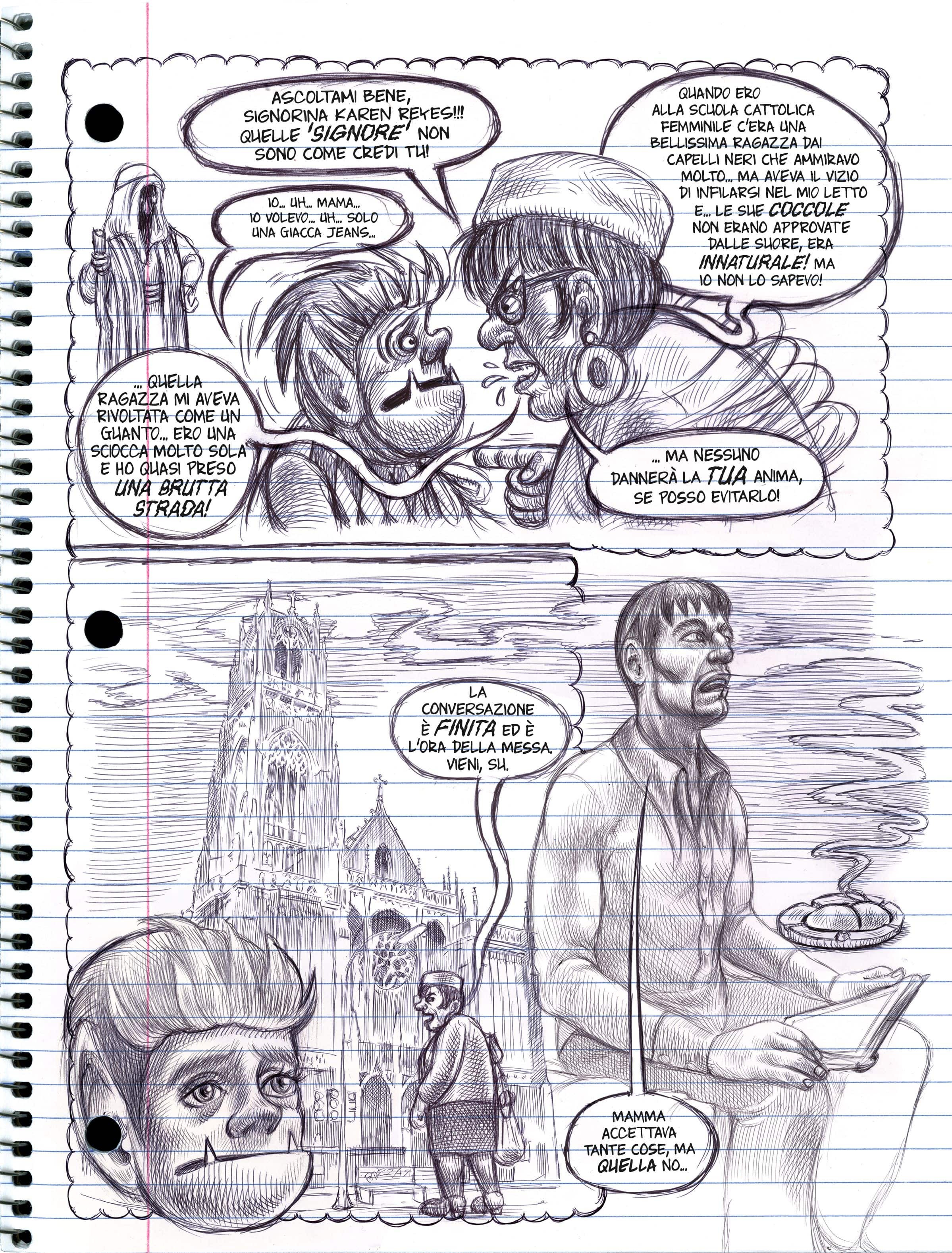 Una tavola estratta da La mia cosa preferita sono i mostri volume 2, graphic novel di Emil Ferris Una tavola estratta da La mia cosa preferita sono i mostri volume 2, graphic novel di Emil Ferris
