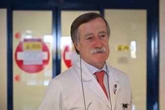 Italian infectologist Massimo Andreoni, Director of the Department of Infectious Diseases of Policlinico di Tor Vergata, stands in the area where patients suffering from coronavirus disease (COVID-19) are being treated at the Policlinico di Tor Vergata hospital in Rome on April 7, 2020. (Photo by Andreas SOLARO / AFP) (Photo by ANDREAS SOLARO/AFP via Getty Images)