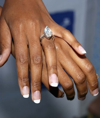 LOS ANGELES, CA - AUGUST 21:   Actress Traci Bingham displays her engagement ring at Project Angel Food's 11th Annual Angel Awards Gala at Project Angel Food Headquarters on August 21, 2004 in Los Angeles, California.  (Photo by Stephen Shugerman/Getty Images)