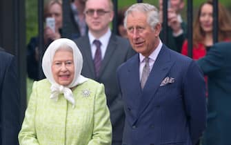 Queen Elizabeth ll, accompanied by Prince Charles, Prince of Wales, attends a beacon lighting ceremony to celebrate her 90th birthday in Windsor on April 21, 2016.  The Queen will light the principal beacon which will set in train a series of over 1,000 beacons across the country and worldwide.