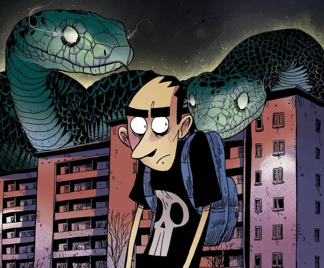 Un dettaglio della copertina di “Nel nido dei serpenti”