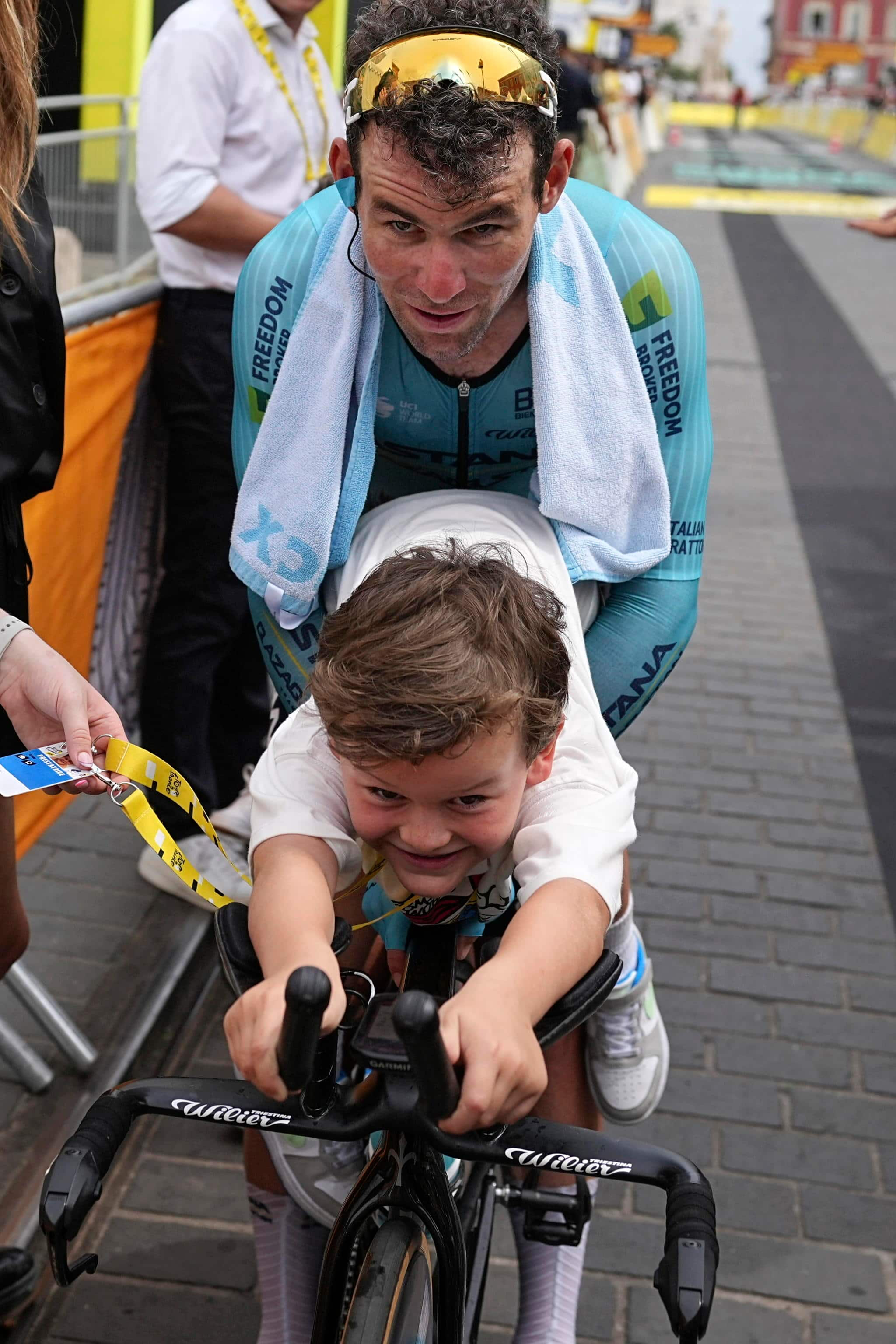 Cavendish con il figlio