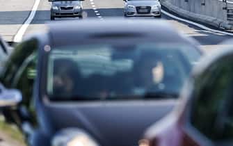Traffico moderato sulla Torino-Savona, in direzione Torino, nella giornata del 20 agosto 2023, individuata come data clou per il controesodo estivo ANSA/JESSICA PASQUALON