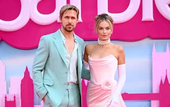 LONDON, ENGLAND - JULY 12: Ryan Gosling and Margot Robbie attends the "Barbie" European Premiere at Cineworld Leicester Square on July 12, 2023 in London, England. (Photo by Joe Maher/Getty Images)