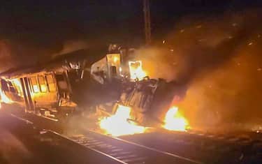 Incidente ferroviario tra Corigliano e Sibari in provincia di Cosenza.ANSA\ARENAFOTO