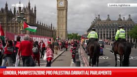 Londra, manifestazione pro Palestina davanti al Parlamento

