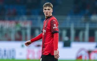 Alejandro Jimenez of AC Milan seen in action during Coppa Italia 2023/24 football match between AC Milan and Cagliari Calcio at San Siro Stadium, Milan, Italy on January 02, 2024