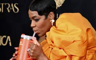 LOS ANGELES, CALIFORNIA - JANUARY 06: Fantasia Barrino takes a sip from her Stanley cup at the 2024 Astra Film Awards at Biltmore Los Angeles on January 06, 2024 in Los Angeles, California.  (Photo by Robin L Marshall/WireImage)