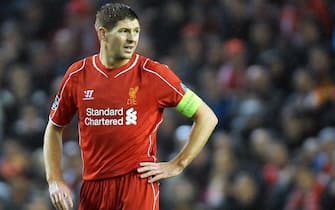 epa04544799 (FILE) Photo dated 09 December 2014 shows Liverpool's Steven Gerrard reacting during the UEFA Champions League match between Liverpool and FC Basel at Anfield in Liverpool, Britain. Liverpool captain Steven Gerrard confirms on 02 January 2015 he is leaving the Reds at the end of the season. The 34-year-old joined Liverpool aged nine and has scored 180 goals in 695 games.  EPA/PETER POWELL