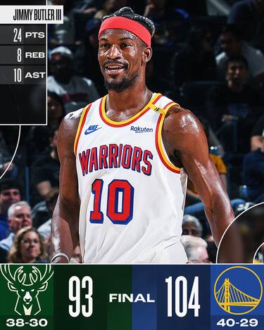 GOLDEN STATE WARRIORS-MILWAUKEE BUCKS 104-93