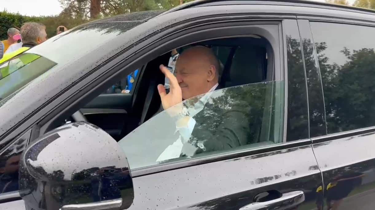 Raduno Inter, l'arrivo del presidente Marotta ad Appiano