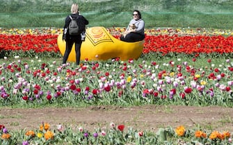 TuliPark, l'iniziativa che ha portato a Roma la cultura dei tulipani presso Villa De Santis. Roma, 26 marzo 2019. ANSA/CLAUDIO PERI