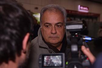 Roberto Salis returns to Italy at Orio al Serio airport on the evening of January 31, 2024. Roberto's daughter, Ilaria Salis, 39, has been in a Hungarian prison since February 11, 2023. ANSA/MICHELE MARAVIGLIA