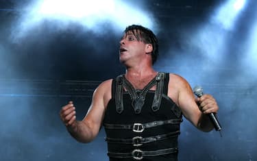 Till Lindemann of Rammstein performs live at Fields of Rock on June 18, 2005 in Nijmegen, Netherlands.