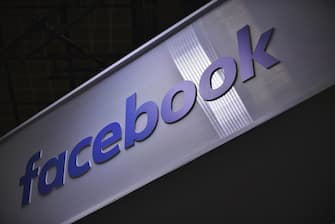 A Facebook logo at a stand during the Vivatech startups and innovation fair, in Paris, France, 16 May 2019. ANSA/Julien de Rosa