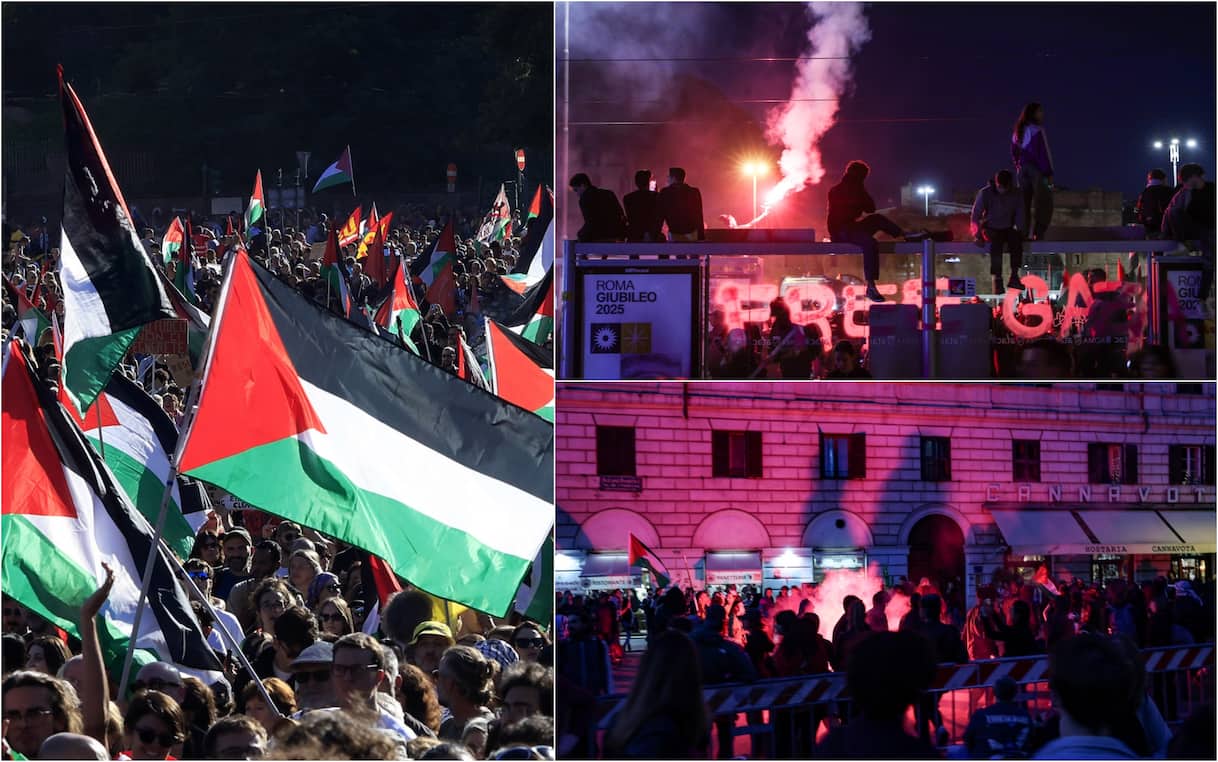 Roma, centinaia di migliaia in piazza per Gaza. Tensioni con polizia a fine corteo. LIVE