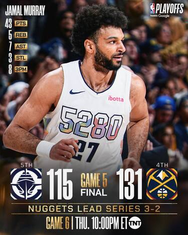 DENVER NUGGETS-L.A. CLIPPERS GARA-5 131-115 (SERIE 3-2)