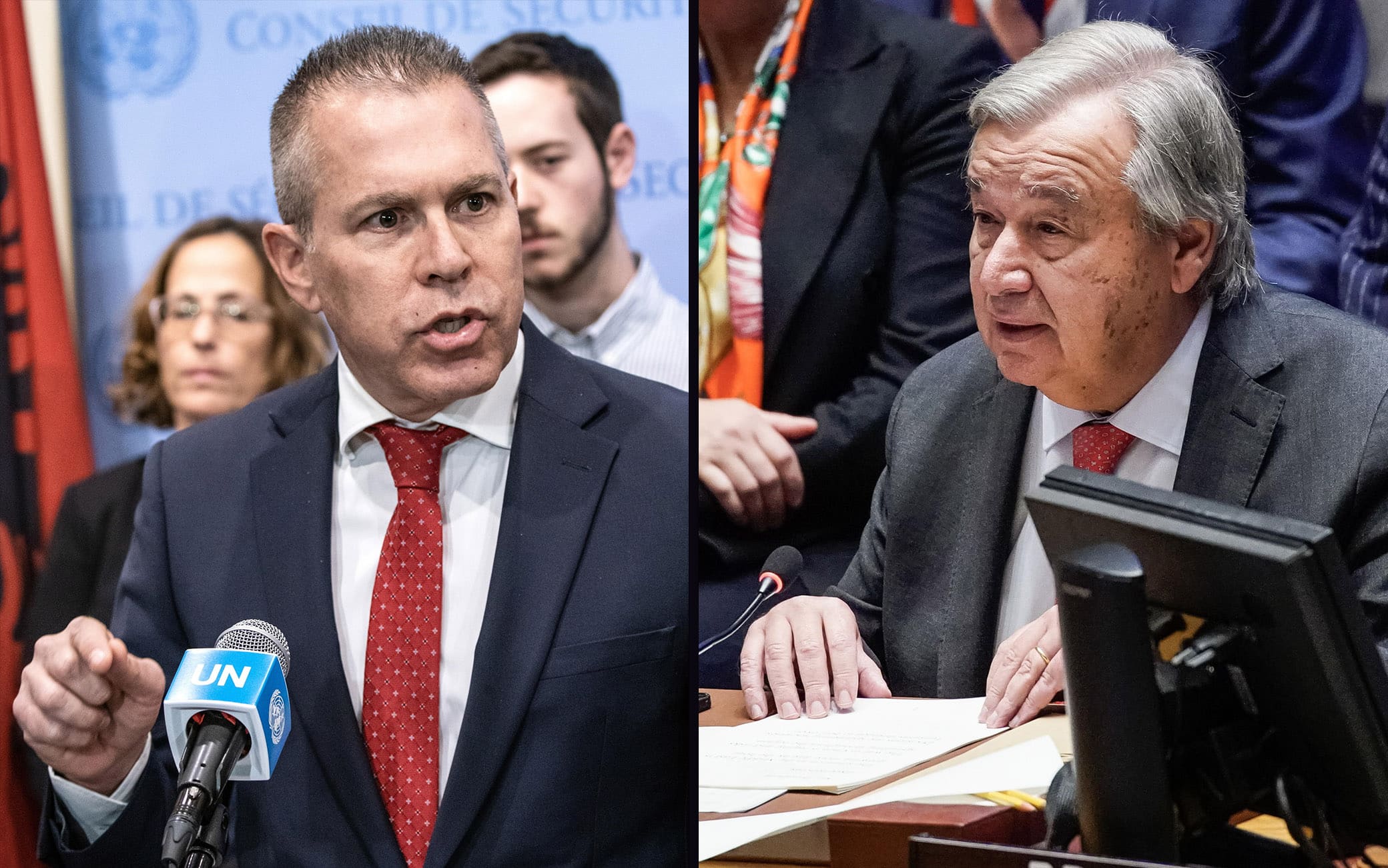 Gilad Erdan e Antonio Guterres