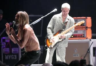 SAN FRANCISCO, CALIFORNIA - APRIL 22: Iggy Pop (L) and Andrew Watt of Iggy Pop & the Losers perform in support of Iggy's "Every Loser" release at The Masonic on April 22, 2023 in San Francisco, California. (Photo by Tim Mosenfelder/Getty Images)