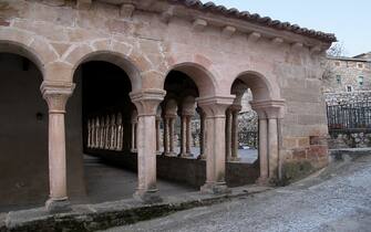 Arcaded gallery that covers the atrium of the romanesque church of San Salvador in the village of Carabias close to SigÃ¼enza, this church that was built in the 13th century is one of the best examples of Romanesque architecture of the region, Guadalajara, Spain, January 2012. (Photo by Cristina Arias/Cover/Getty Images)