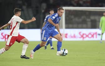 Davide Frattesi (Italia) in action  during  UEFA Euro 2024 qualifiers - Italy vs Malta, UEFA European Football Championship in Bari, Italy, October 14 2023