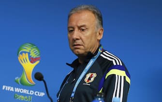 epa04255213 Japanese national soccer team's Italian head coach Alberto Zaccheroni attends a press conference at the Arena Pernambuco in Recife, Brazil, 13 June 2014. Japan will face the Ivory Coast in the FIFA World Cup 2014 group C preliminary round match in Recife on 14 June 2014.

(RESTRICTIONS APPLY: Editorial Use Only, not used in association with any commercial entity - Images must not be used in any form of alert service or push service of any kind including via mobile alert services, downloads to mobile devices or MMS messaging - Images must appear as still images and must not emulate match action video footage - No alteration is made to, and no text or image is superimposed over, any published image which: (a) intentionally obscures or removes a sponsor identification image; or (b) adds or overlays the commercial identification of any third party which is not officially associated with the FIFA World Cup)  EPA/YURI KOCHETKOV   EDITORIAL USE ONLY