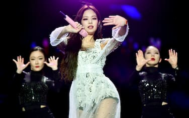 INDIO, CALIFORNIA - APRIL 12: Singer Jennie Kim of BLACKPINK performs onstage during the 2019 Coachella Valley Music and Arts Festival on April 12, 2019 in Indio, California. (Photo by Scott Dudelson/Getty Images for Coachella)
