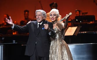 NEW YORK, NEW YORK - AUGUST 05: (Exclusive Coverage) Tony Bennett and Lady Gaga perform live at Radio City Music Hall on August 05, 2021 in New York City.  "One Last Time: An Evening With Tony Bennett and Lady Gaga" to air on CBS on Sunday, Nov 28 at 8pm ET.  (Photo by Kevin Mazur/Getty Images for LN)