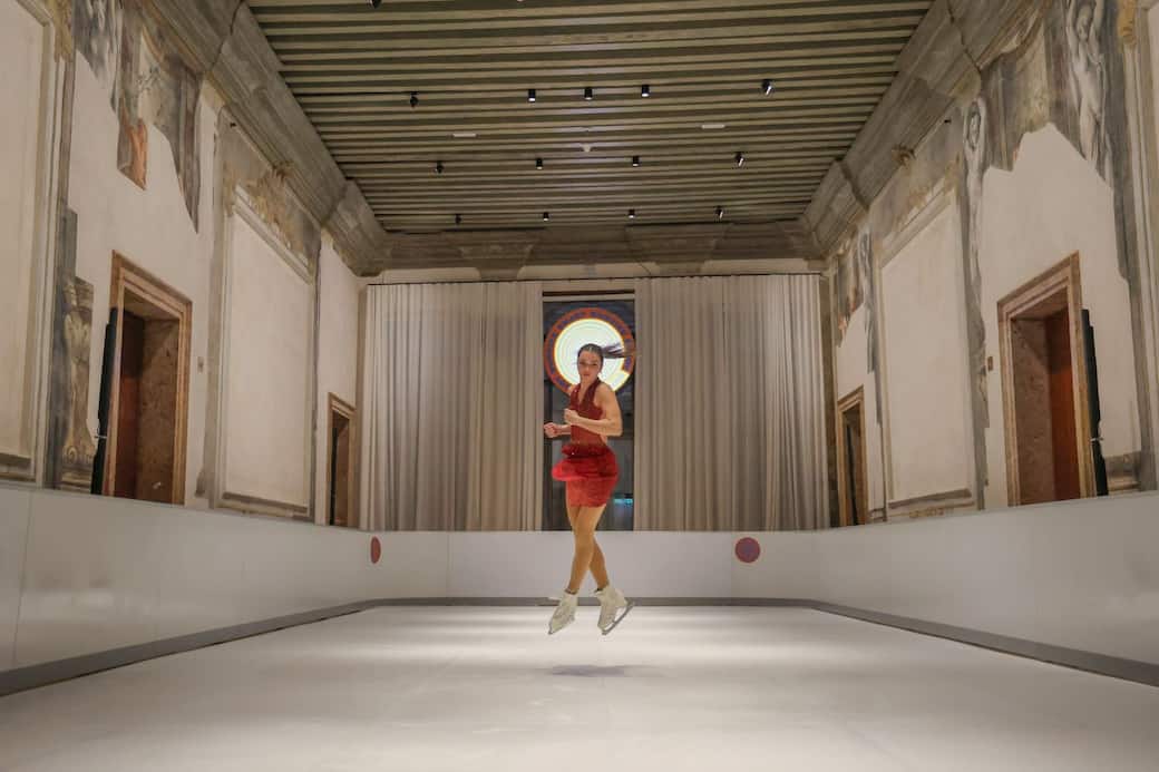 Olaf Nicolai, Eisfeld II. Installation view, December 2025, Palazzo Diedo, Berggruen Arts & Culture. Photo by Stefano Mazzola_Getty Images. Courtesy of Palazzo Diedo, Berggruen Arts & Culture, and the artist