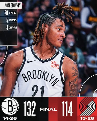 PORTLAND TRAIL BLAZERS-BROOKLYN NETS 114-132